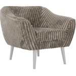 Fotel PIRS - jasnobrązowy, sztruks - nóżki,  biały