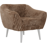 Fotel PIRS - brązowy, sztruks - nóżki,  biały