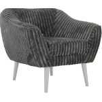 Fotel PIRS - szary, sztruks - nóżki,  biały