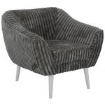 Fotel PIRS - szary, sztruks - nóżki,  biały