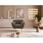 Fotel PIRS - brązowy, welwet - nóżki,  buk