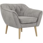 Fotel PIRS - jasnoszary, welwet - nóżki,  buk