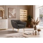 Fotel PIRS - ciemnoszary, welwet - nóżki,  buk