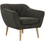 Fotel PIRS - ciemnoszary, welwet - nóżki,  buk