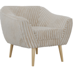 Fotel PIRS - beżowy, sztruks - nóżki,  buk