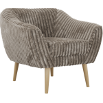 Fotel PIRS - jasnobrązowy, sztruks - nóżki,  buk