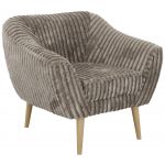 Fotel PIRS - jasnobrązowy, sztruks - nóżki,  buk