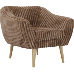 Fotel PIRS - brązowy, sztruks - nóżki,  buk