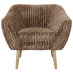 Fotel PIRS - brązowy, sztruks - nóżki,  buk