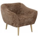 Fotel PIRS - brązowy, sztruks - nóżki,  buk