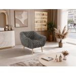 Fotel PIRS - szary, sztruks - nóżki,  buk