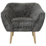 Fotel PIRS - szary, sztruks - nóżki,  buk