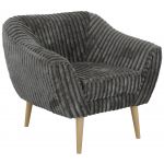 Fotel PIRS - szary, sztruks - nóżki,  buk