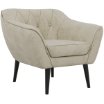 Fotel PIRS - kremowy, welwet - nóżki,  czarny