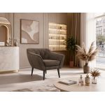 Fotel PIRS - brązowy, welwet - nóżki,  czarny