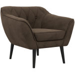 Fotel PIRS - brązowy, welwet - nóżki,  czarny