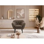 Fotel PIRS - brązowy, welwet - nóżki,  czarny