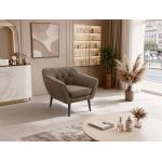 Fotel PIRS - brązowy, welwet - nóżki,  czarny