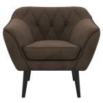 Fotel PIRS - brązowy, welwet - nóżki,  czarny