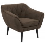 Fotel PIRS - brązowy, welwet - nóżki,  czarny