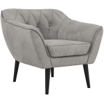 Fotel PIRS - jasnoszary, welwet - nóżki,  czarny