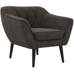 Fotel PIRS - ciemnoszary, welwet - nóżki,  czarny