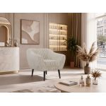 Fotel PIRS - beżowy, sztruks - nóżki,  czarny