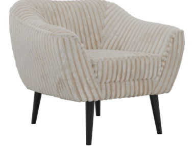 Fotel PIRS - beżowy, sztruks - nóżki,  czarny