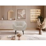 Fotel PIRS - beżowy, sztruks - nóżki,  czarny