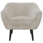 Fotel PIRS - beżowy, sztruks - nóżki,  czarny