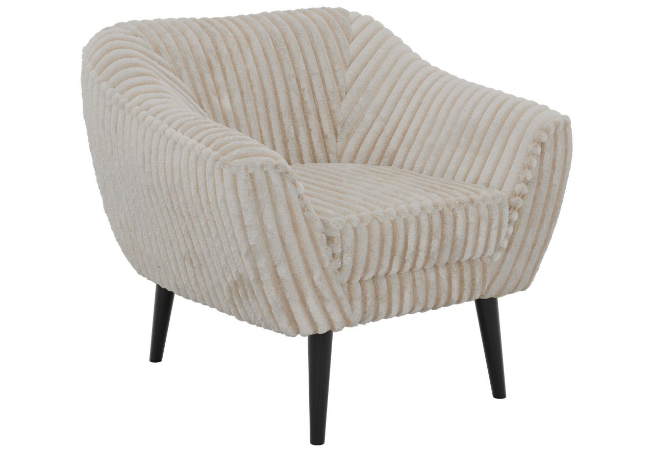 Fotel PIRS - beżowy, sztruks - nóżki,  czarny