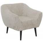 Fotel PIRS - beżowy, sztruks - nóżki,  czarny