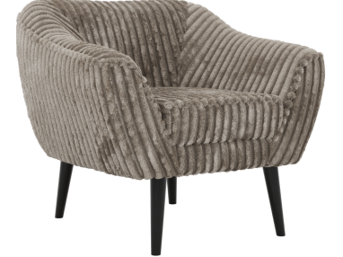 Fotel PIRS - jasnobrązowy, sztruks - nóżki,  czarny