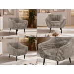 Fotel PIRS - jasnobrązowy, sztruks - nóżki,  czarny