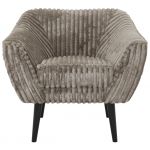 Fotel PIRS - jasnobrązowy, sztruks - nóżki,  czarny