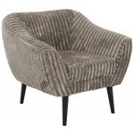 Fotel PIRS - jasnobrązowy, sztruks - nóżki,  czarny