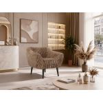 Fotel PIRS - brązowy, sztruks - nóżki,  czarny