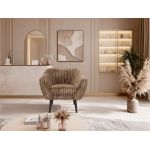 Fotel PIRS - brązowy, sztruks - nóżki,  czarny