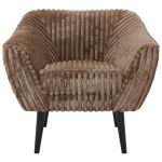 Fotel PIRS - brązowy, sztruks - nóżki,  czarny