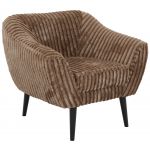 Fotel PIRS - brązowy, sztruks - nóżki,  czarny
