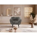 Fotel PIRS - szary, sztruks - nóżki,  czarny