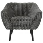 Fotel PIRS - szary, sztruks - nóżki,  czarny