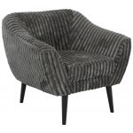 Fotel PIRS - szary, sztruks - nóżki,  czarny