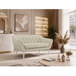 Sofa PIRS 2 - kremowy, welwet - nóżki,  biały