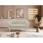 Sofa PIRS 2 - kremowy, welwet - nóżki,  biały