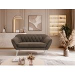 Sofa PIRS 2 - brązowy, welwet - nóżki,  biały