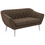 Sofa PIRS 2 - brązowy, welwet - nóżki,  biały