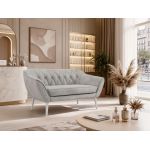 Sofa PIRS 2 - jasnoszary, welwet - nóżki,  biały