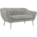 Sofa PIRS 2 - jasnoszary, welwet - nóżki,  biały