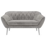Sofa PIRS 2 - jasnoszary, welwet - nóżki,  biały